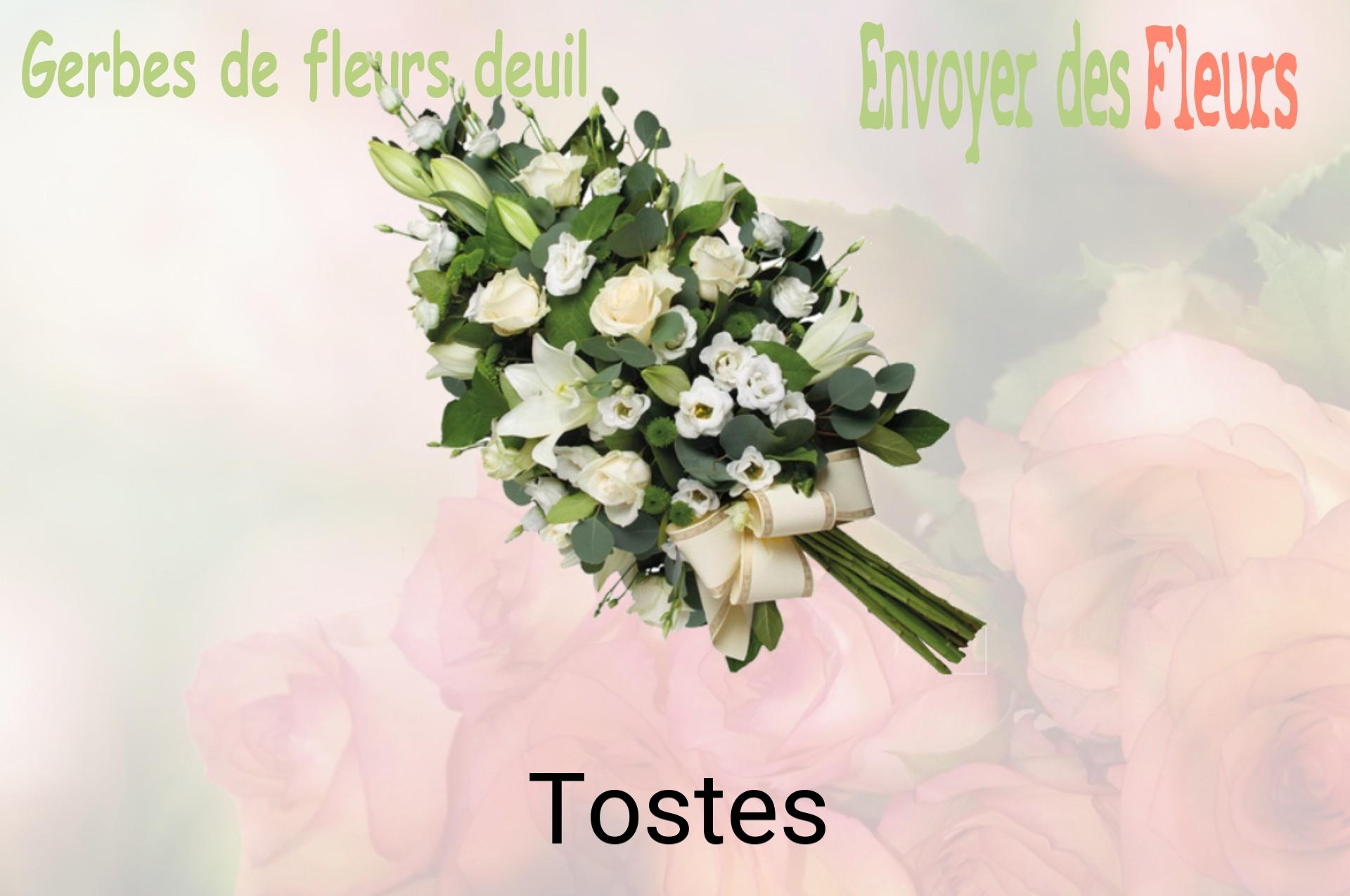 Gerbe de fleurs de deuil livrée à Tostes